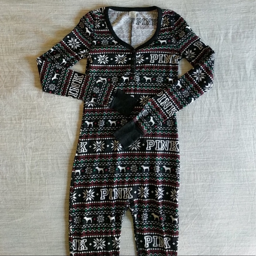 Victoria Secret Pink Onesie Pajamas Christmas